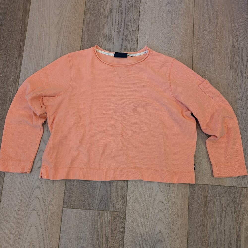 Cropped Oversize Women's Sweatshirt - Peach Color